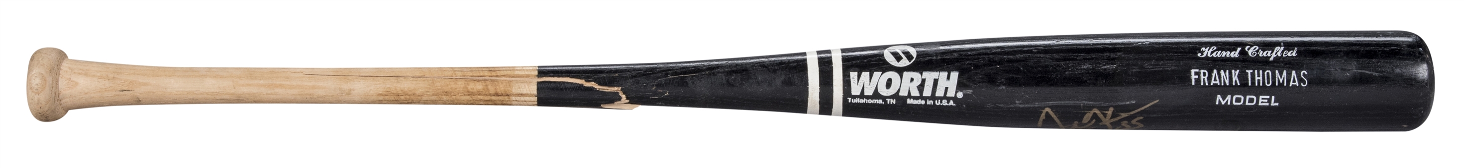 1991-95 Frank Thomas Game Used and Signed Worth WC115 Model Bat (PSA/DNA)